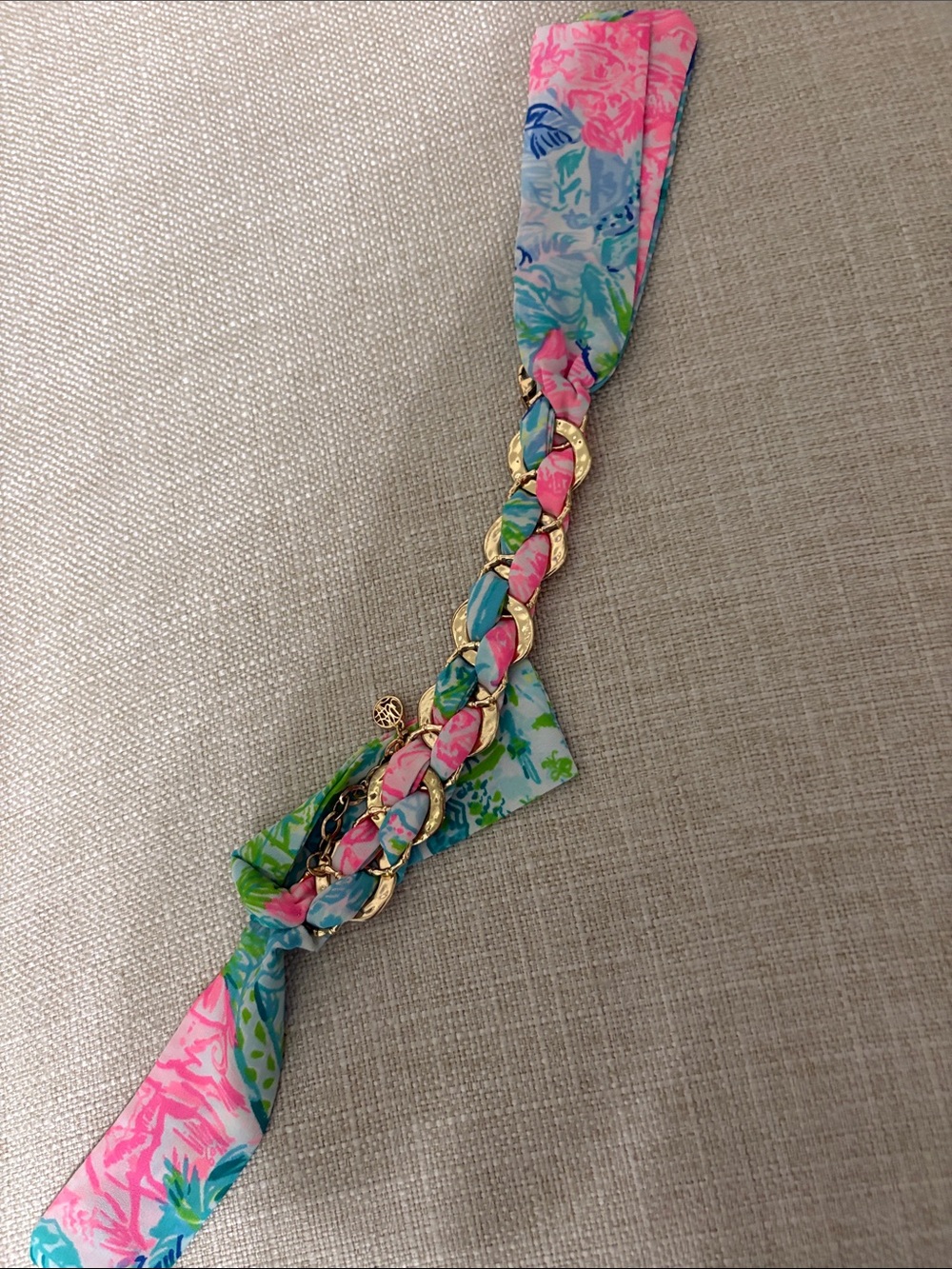 Fabric and metal bracelet lilly